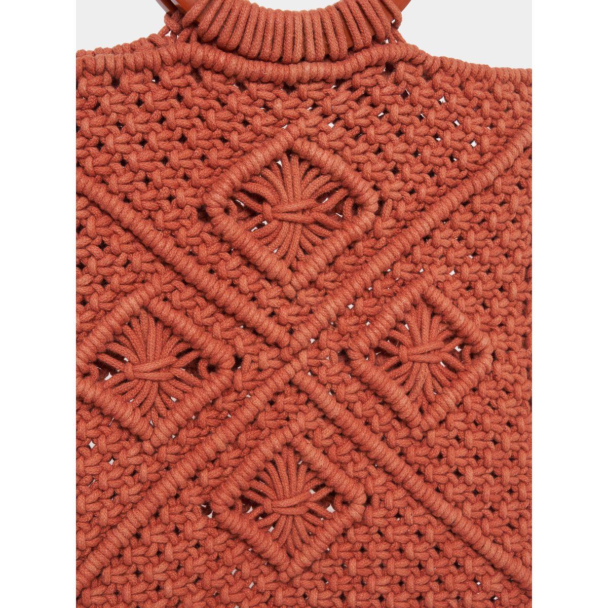 Styli Crochet Diamond Pattern O Ring Handbag-women-bagsandwallets-handbags-image-5