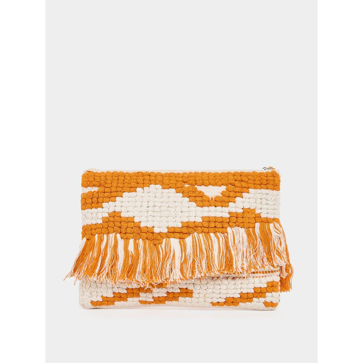 Styli Pattern Fringe Clutch with Tassel Detail-women-bagsandwallets-handbags-image-2