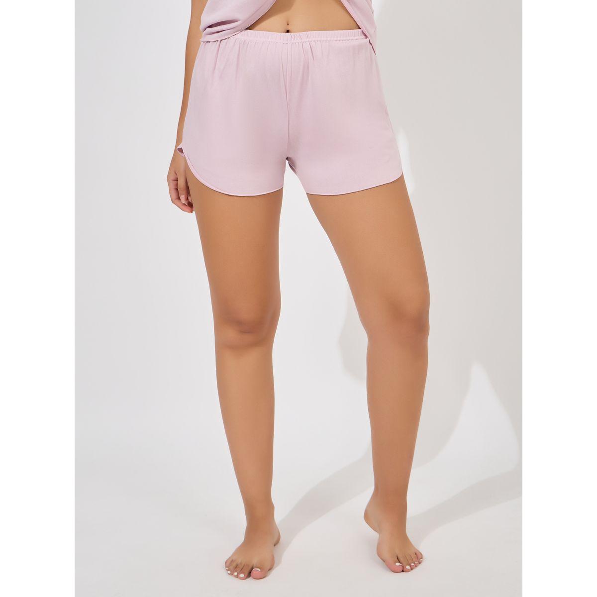 مجموعة من شورت وبلوزة كامي سادة-women-clothing-nightwear-pyjamas-shortsets-image-1