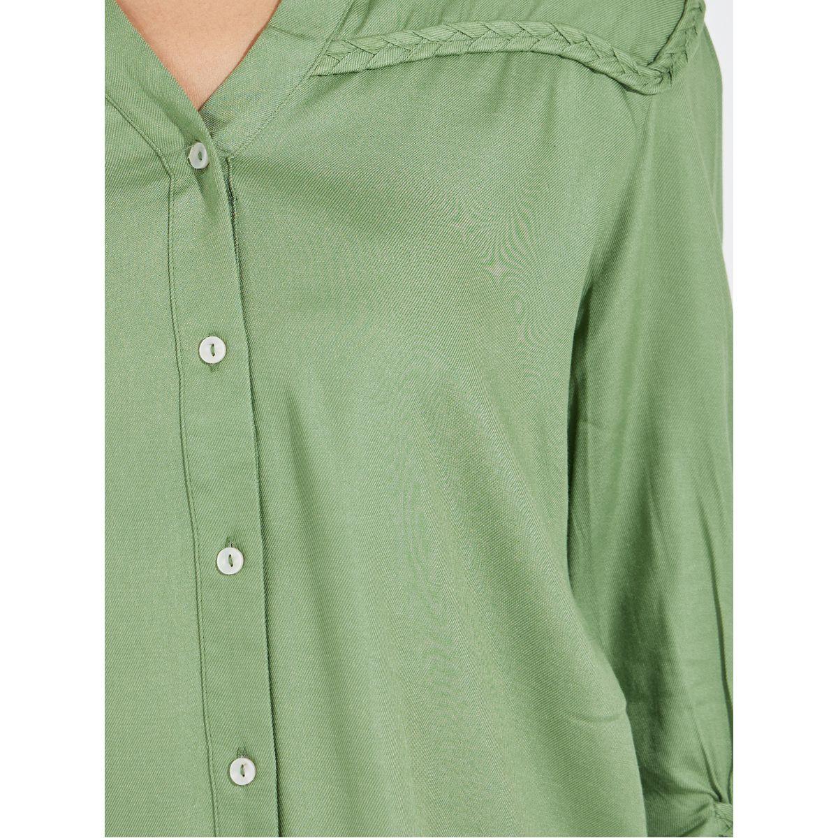Styli Twill Relaxed Fit Shirt with Braiding Detail-women-clothing-shirtsandblouses-shirts-image-3