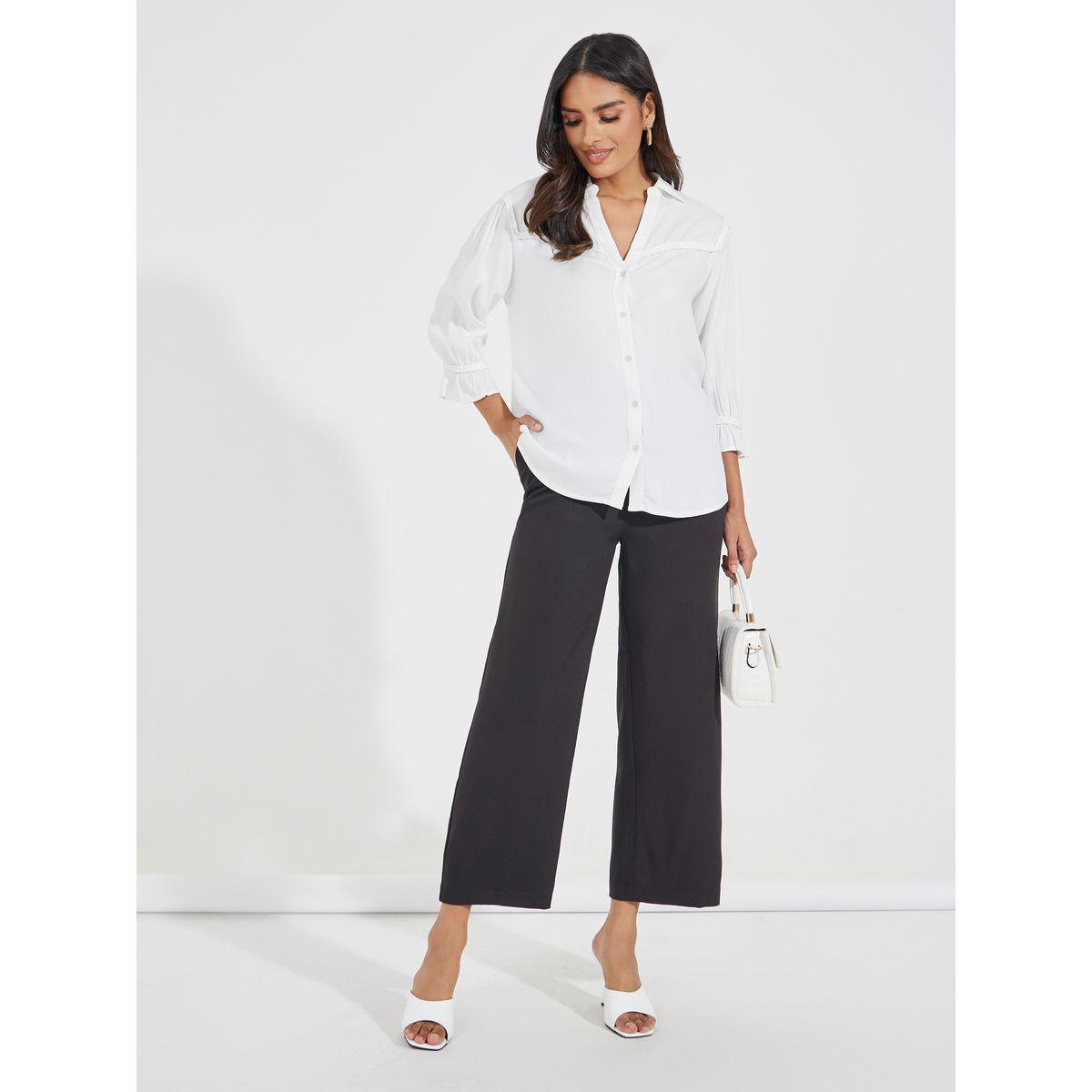 Styli Twill Relaxed Fit Shirt with Braiding Detail-women-clothing-shirtsandblouses-shirts-image-2