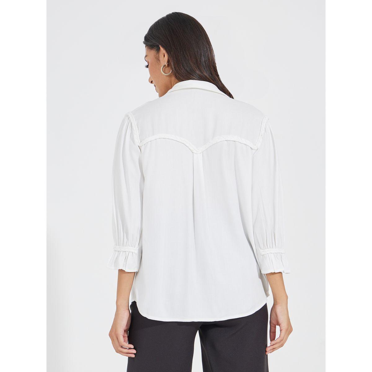Styli Twill Relaxed Fit Shirt with Braiding Detail-women-clothing-shirtsandblouses-shirts-image-4