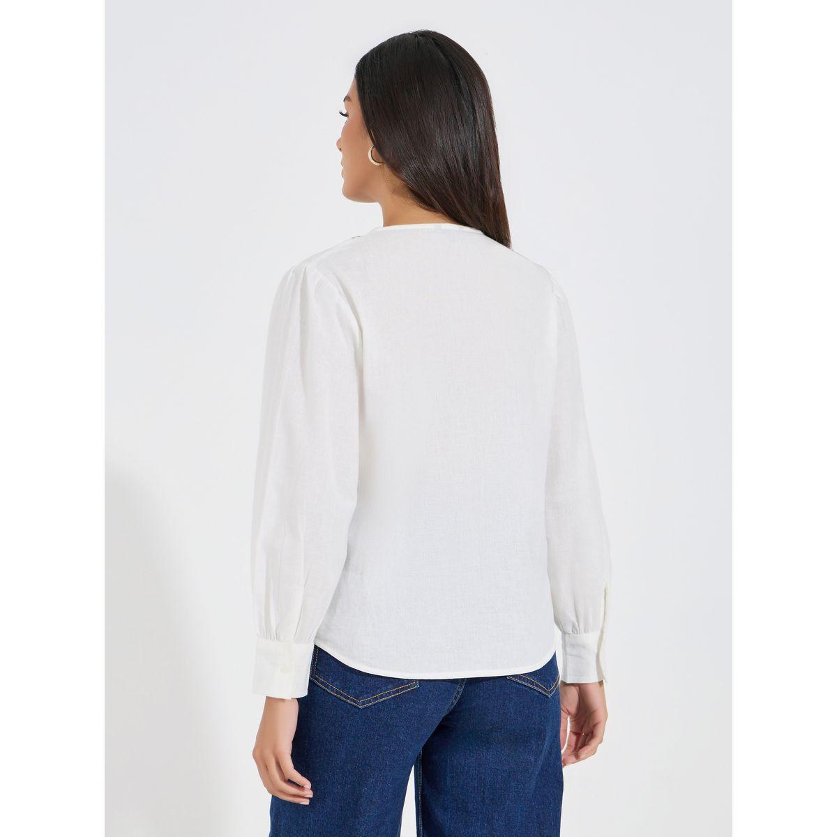بلوزة بتفاصيل مُطرّزة مع أكمام مكبلة-women-clothing-shirtsandblouses-blouses-image-5