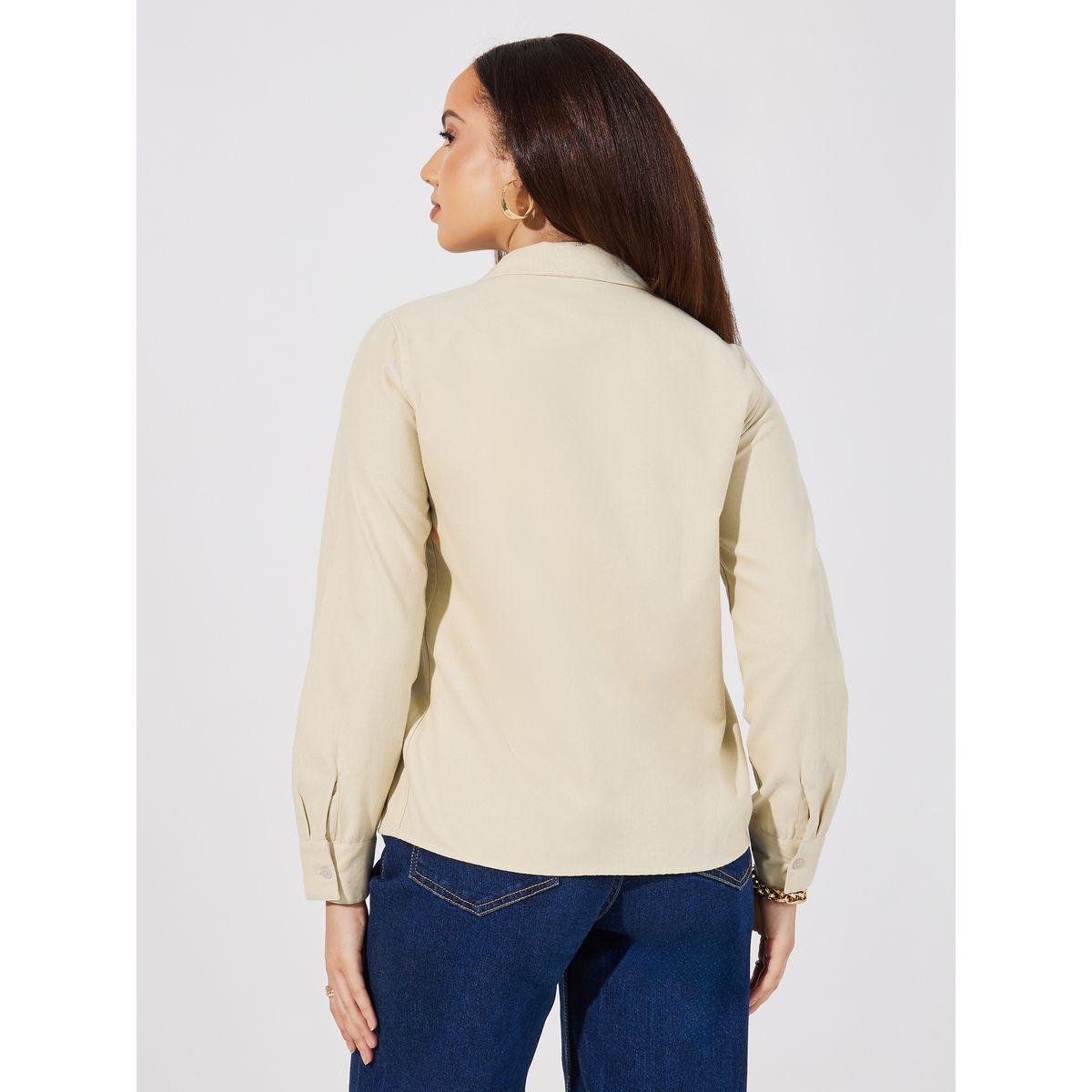 بلوزة بقصة سائبة وأزرار غلق-women-clothing-shirtsandblouses-shirts-image-4