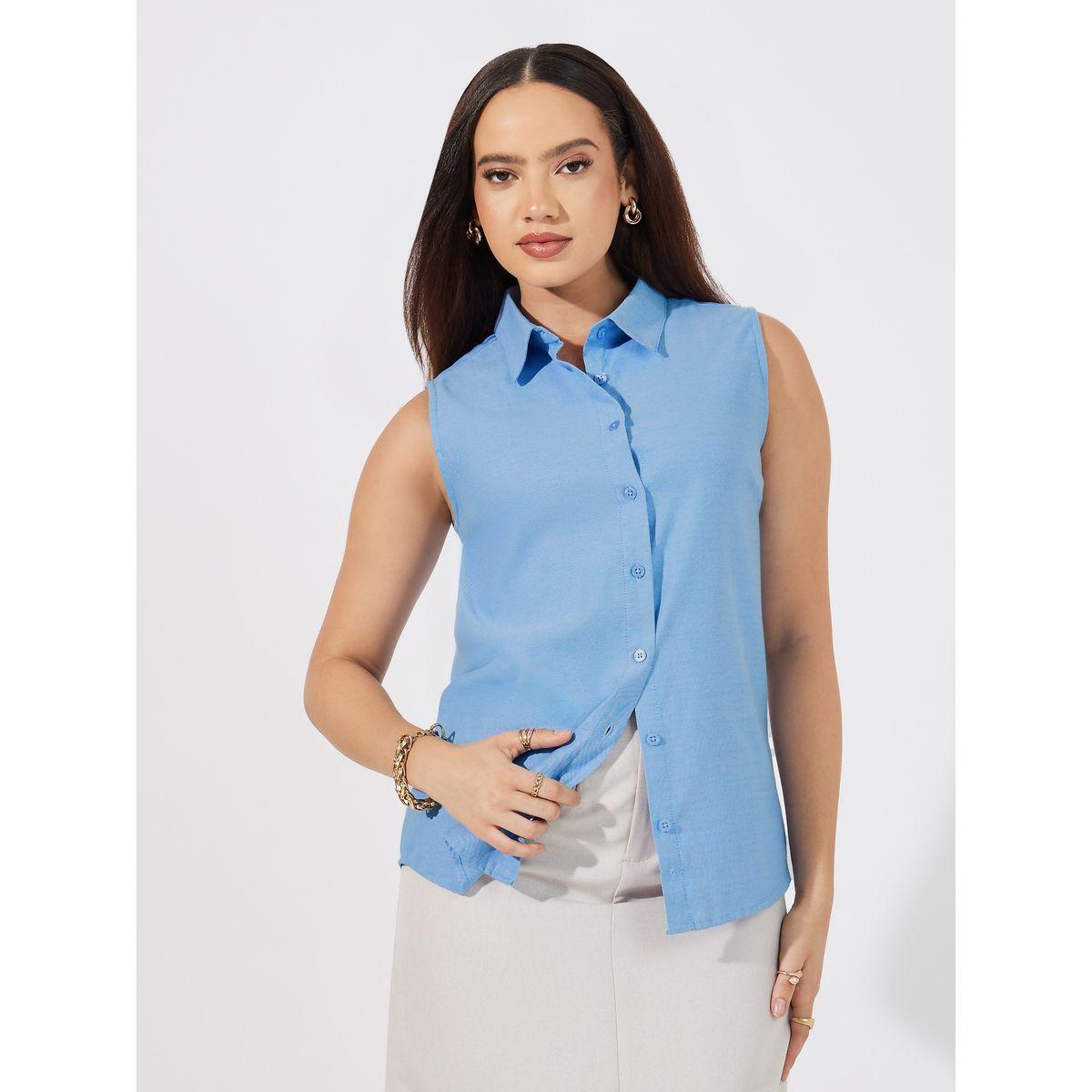 Styli Buttoned Down Loose Fit Sleeveless Shirt-women-clothing-shirtsandblouses-shirts-image-1