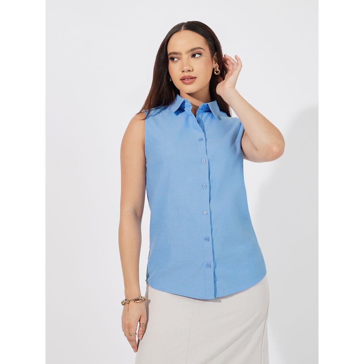 Styli Buttoned Down Loose Fit Sleeveless Shirt-women-clothing-shirtsandblouses-shirts-image-3