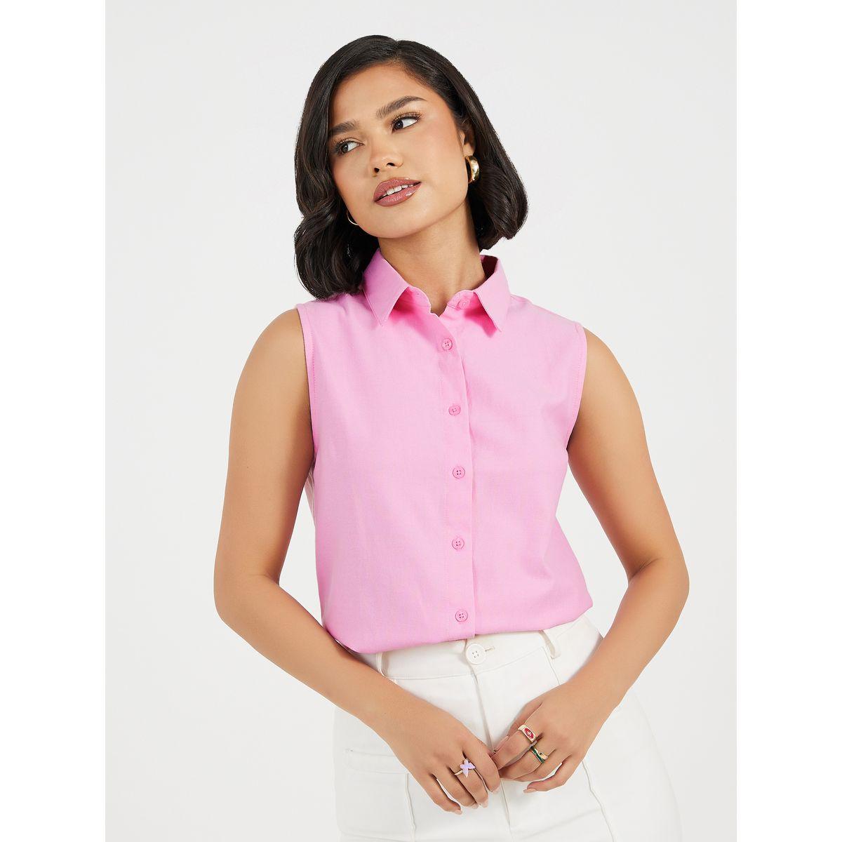 Styli Buttoned Down Loose Fit Sleeveless Shirt-women-clothing-shirtsandblouses-shirts-image-1