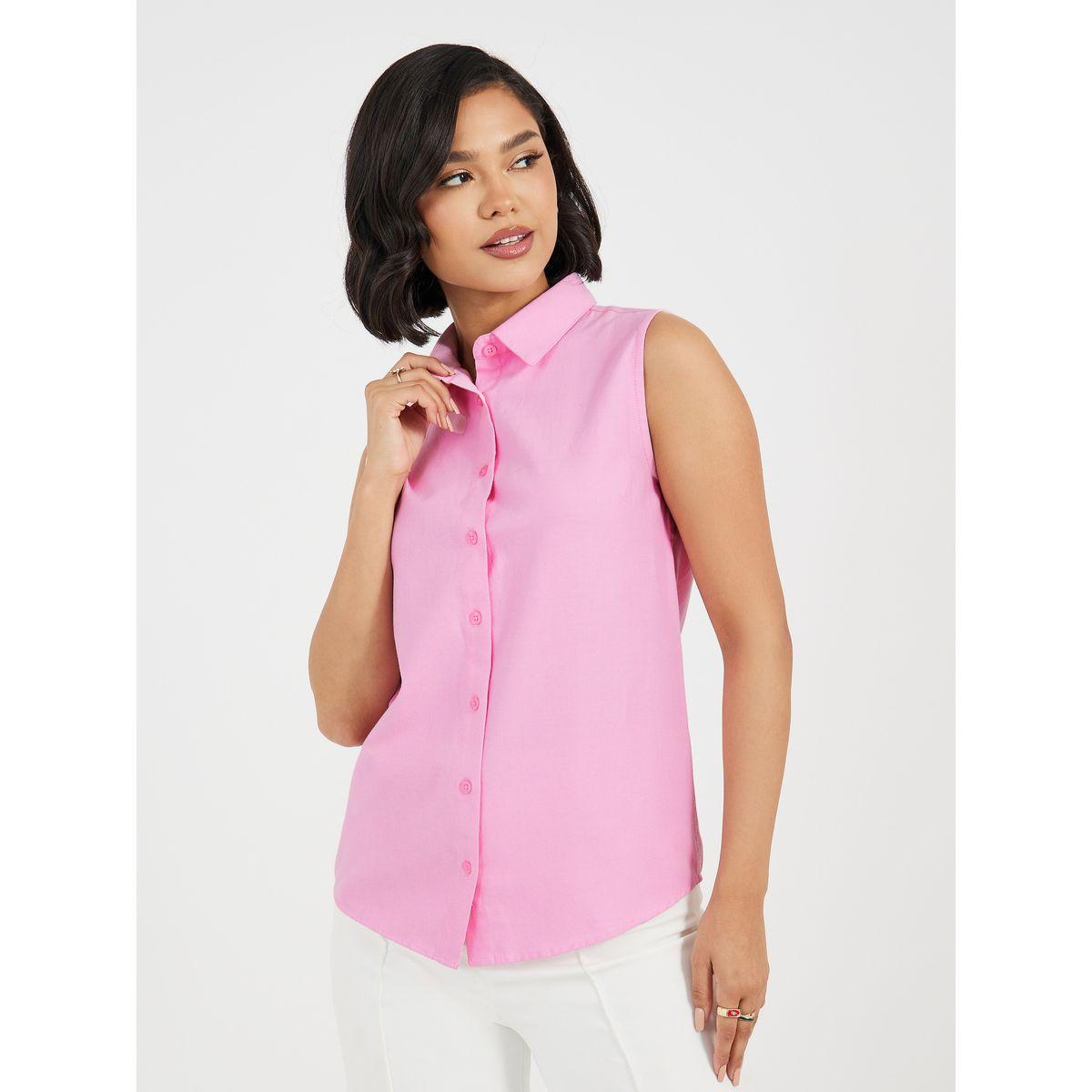 بلوزة بلا أكمام بقصة سائبة وأزرار-women-clothing-shirtsandblouses-shirts-image-3