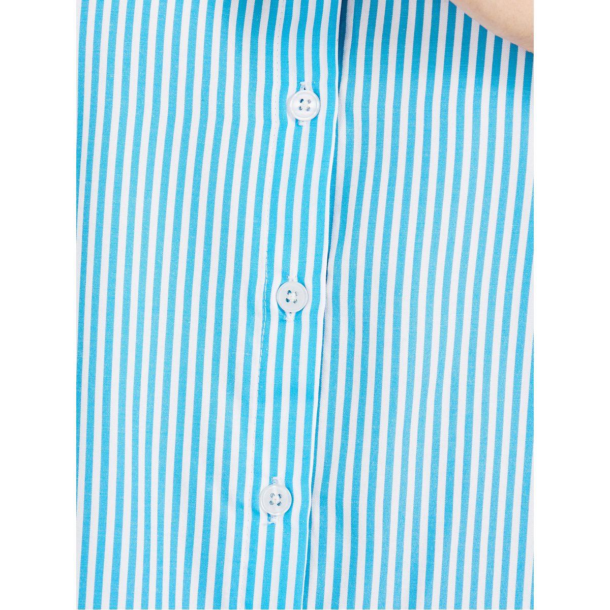 Styli Striped Buttoned Down 3/4th Balloon Sleeves Shirt-women-clothing-shirtsandblouses-shirts-image-3