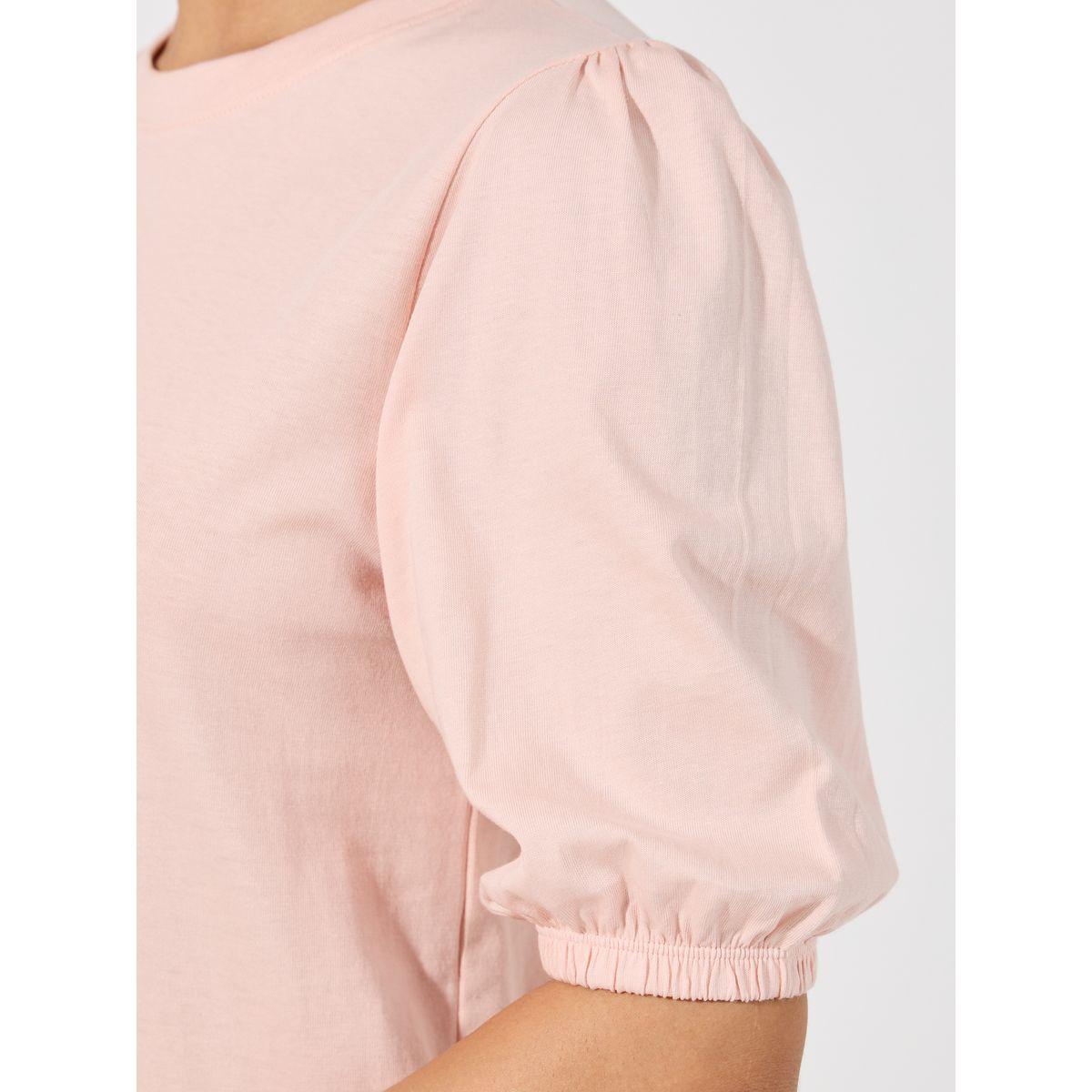 Styli Solid Round Neck Top with Puff Sleeves-women-clothing-shirtsandblouses-blouses-image-3
