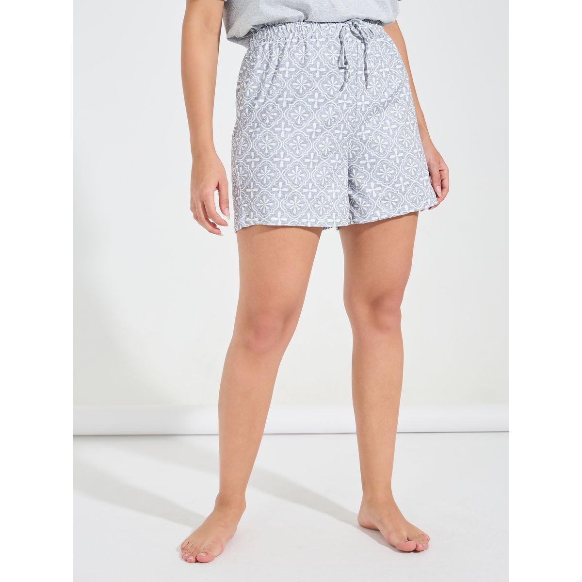Styli Unwind Aztec Print Pocket T-Shirt & Short Set-women-clothing-nightwear-pyjamas-shortsets-image-5