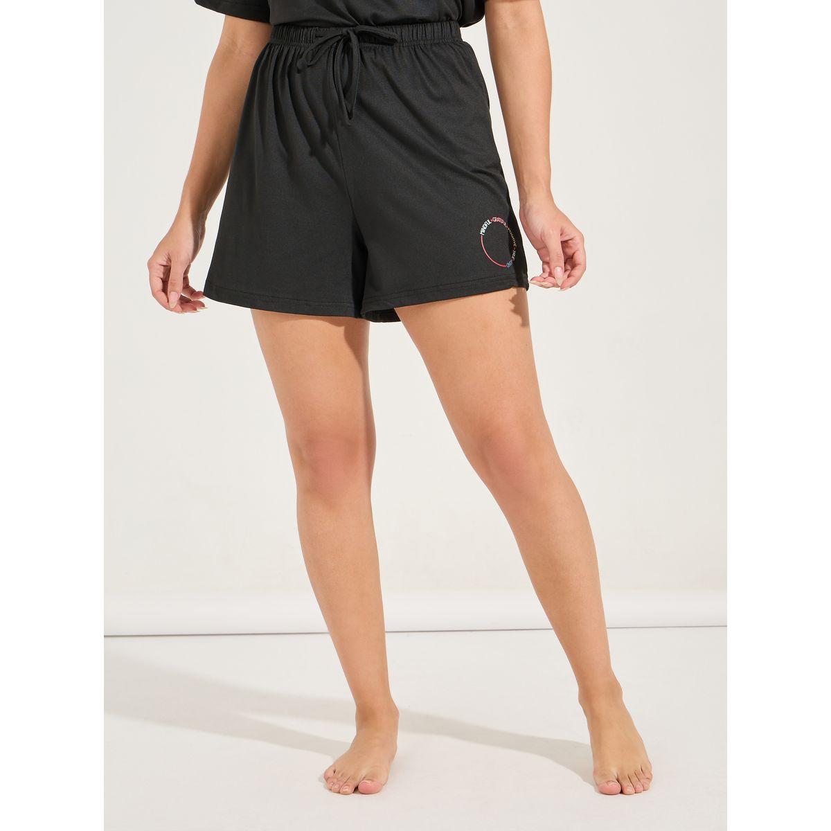 Styli Unwind Circle Slogan T-Shirt & Short Set-women-clothing-nightwear-pyjamas-shortsets-image-5