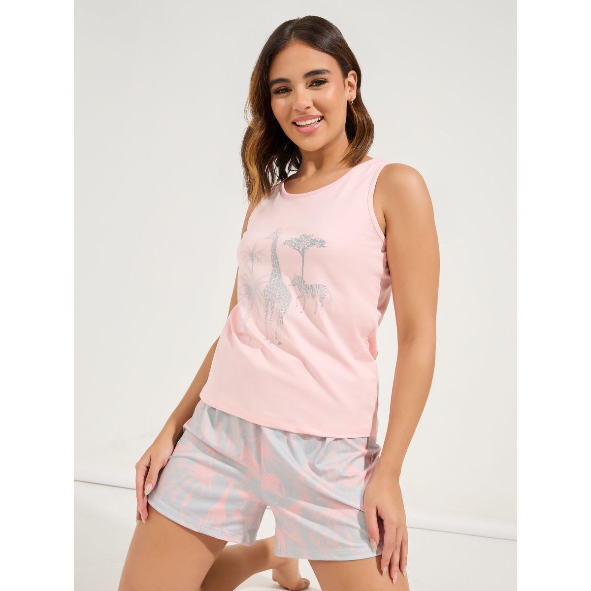 Styli Unwind Wildlife Vest & Short Set-women-clothing-nightwear-pyjamas-shortsets-image-1