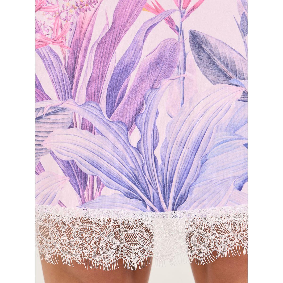 Styli Unwind Placement Floral Print Lace Trim Knee Length Slip Dress-women-clothing-nightwear-nighties-image-3
