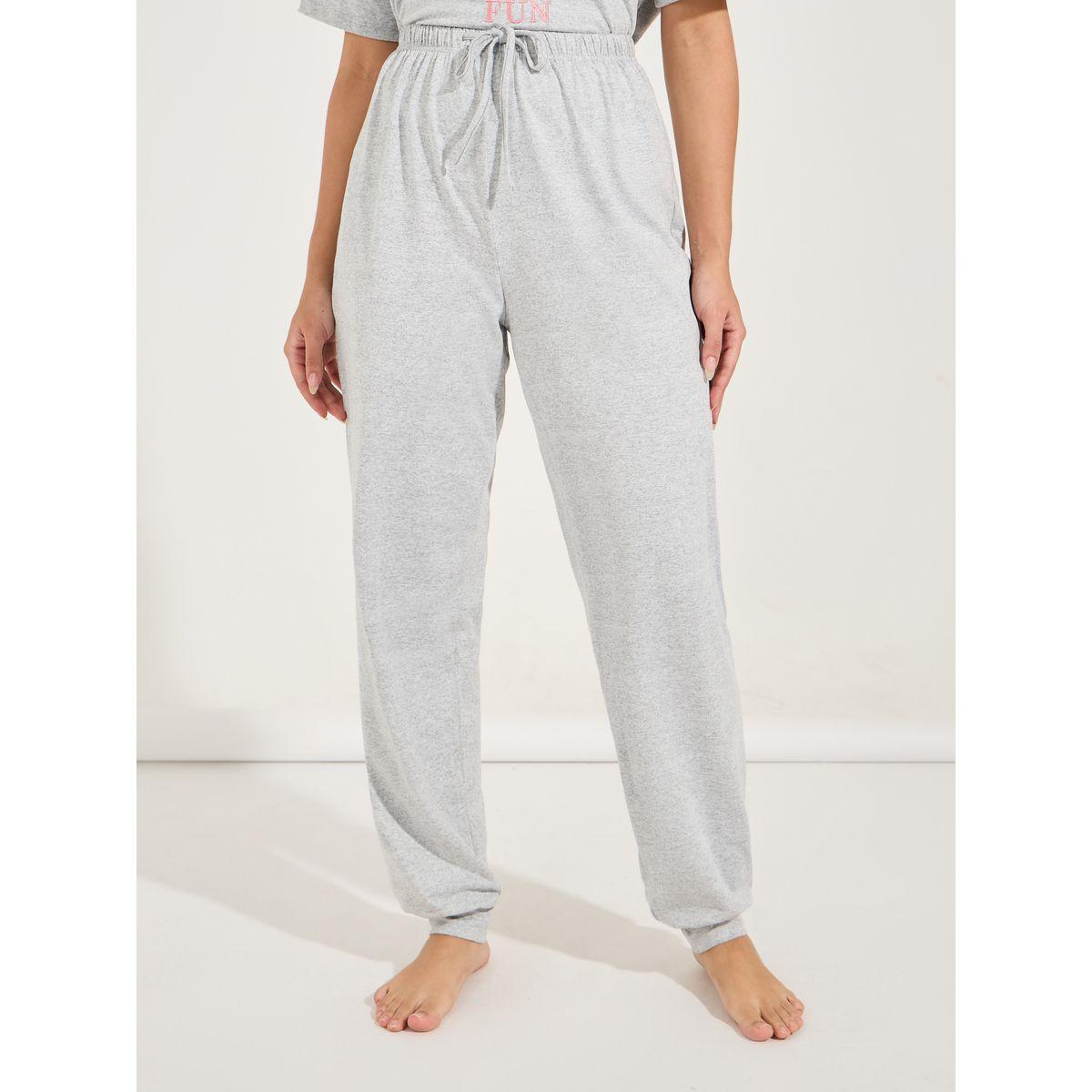 Styli Unwind Embroidered Slogan T-Shirt & Cuffed Pyjama Set-women-clothing-nightwear-pyjamas-longsets-image-6