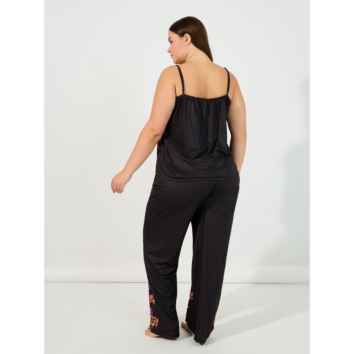 طقم من بنطال بيجاما بمقاس كبير مع بلوزة كامي-women-clothing-nightwear-pyjamas-longsets-image-4
