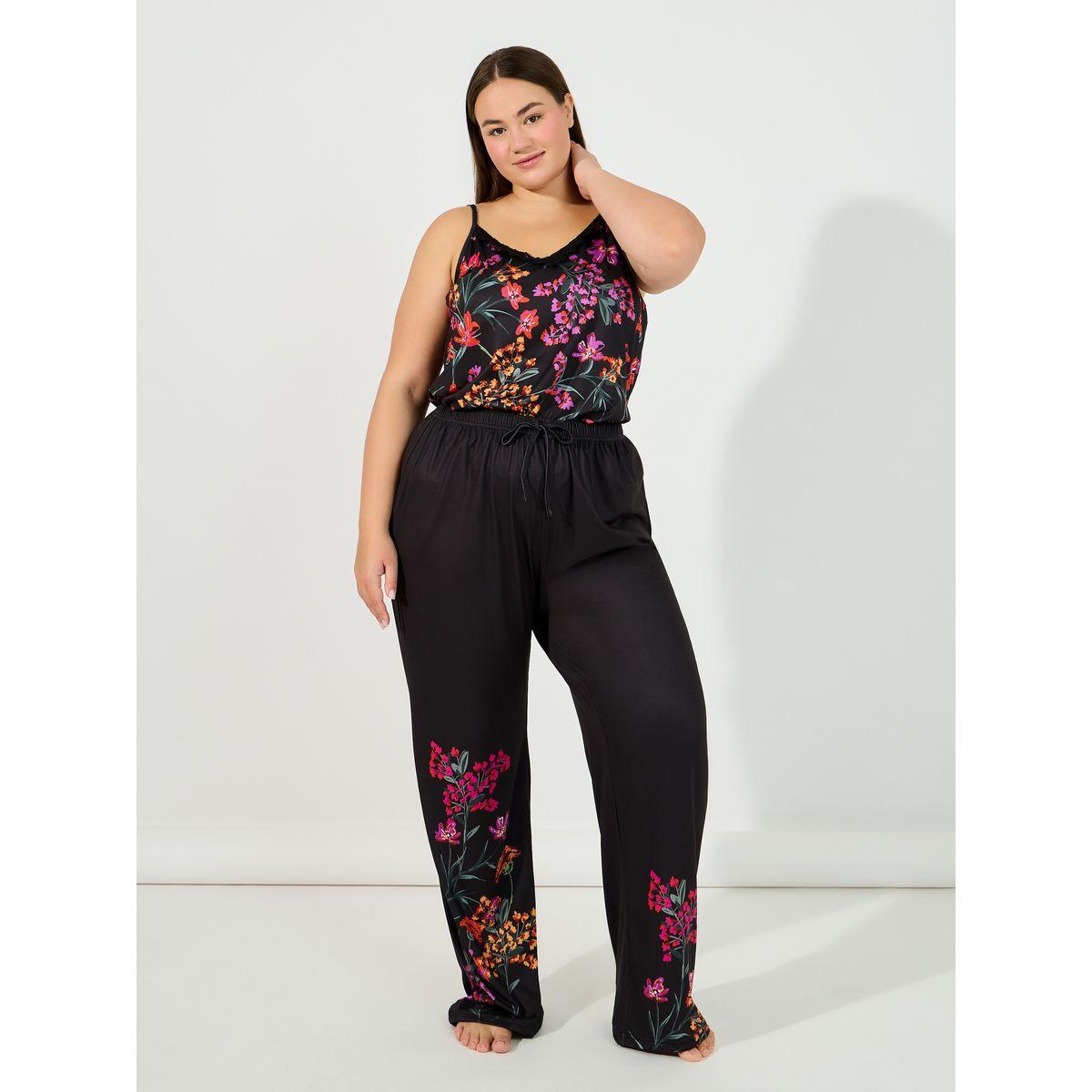 طقم من بنطال بيجاما بمقاس كبير مع بلوزة كامي-women-clothing-nightwear-pyjamas-longsets-image-5