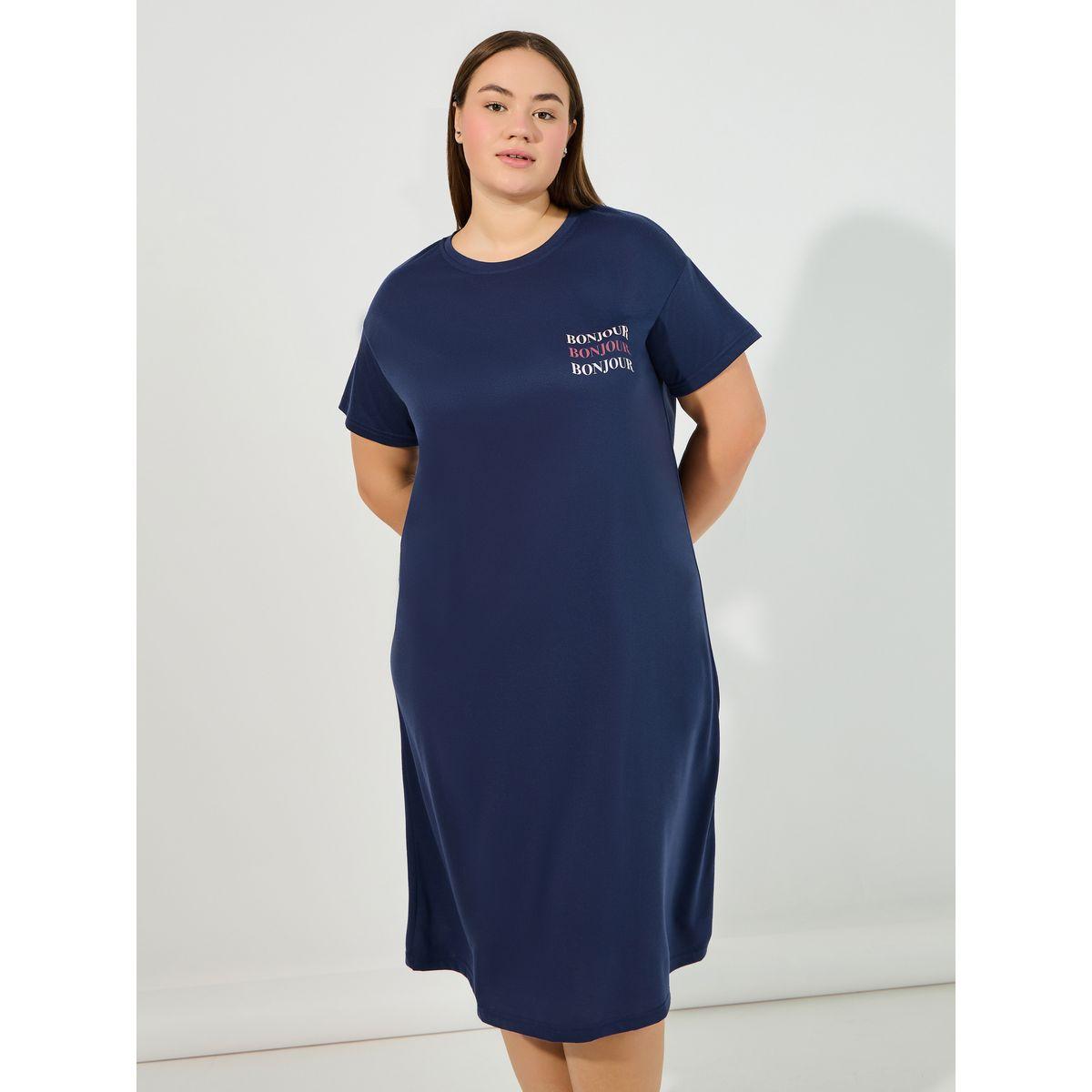قميص نوم بمقاس كبير مطبع بكتابة-women-clothing-nightwear-nighties-image-2