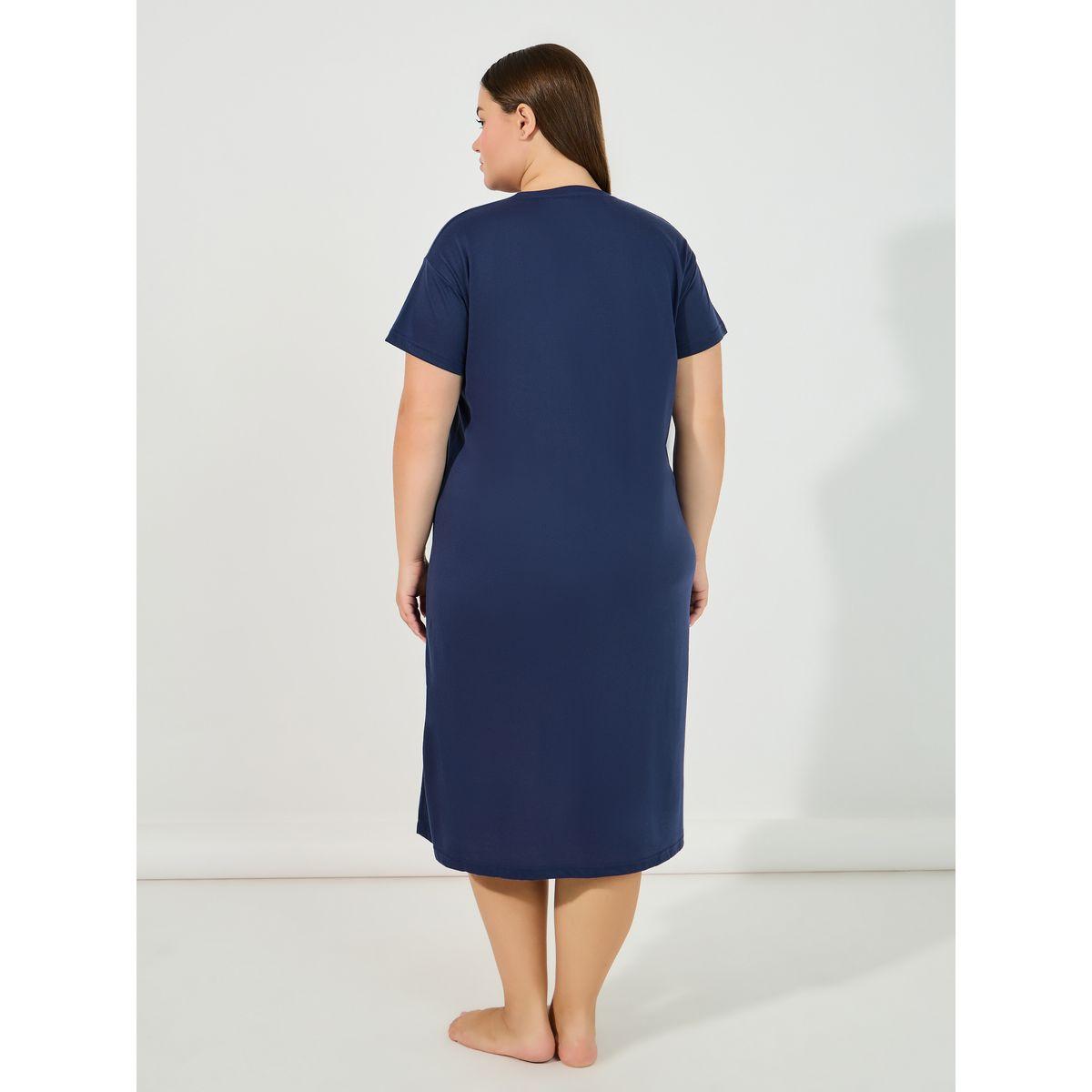 Styli Unwind Plus Size Happiness Waves Sleep T-Shirt Dress-women-clothing-nightwear-nighties-image-4