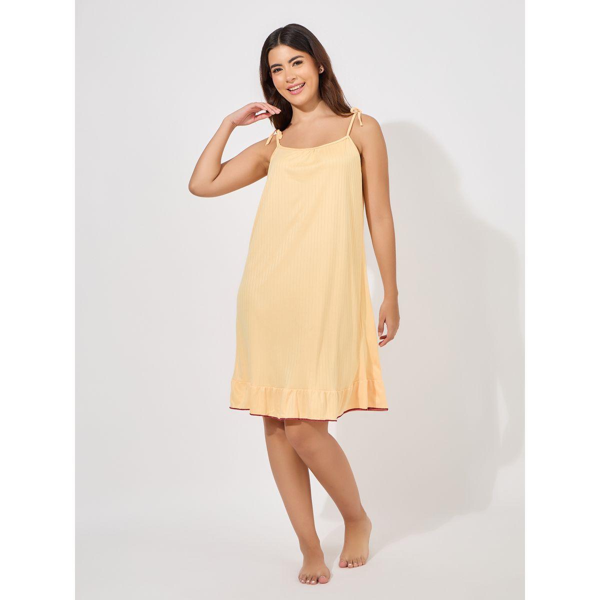 Styli Unwind Strappy Ruffle Hem Slip Dress-women-clothing-nightwear-nighties-image-1