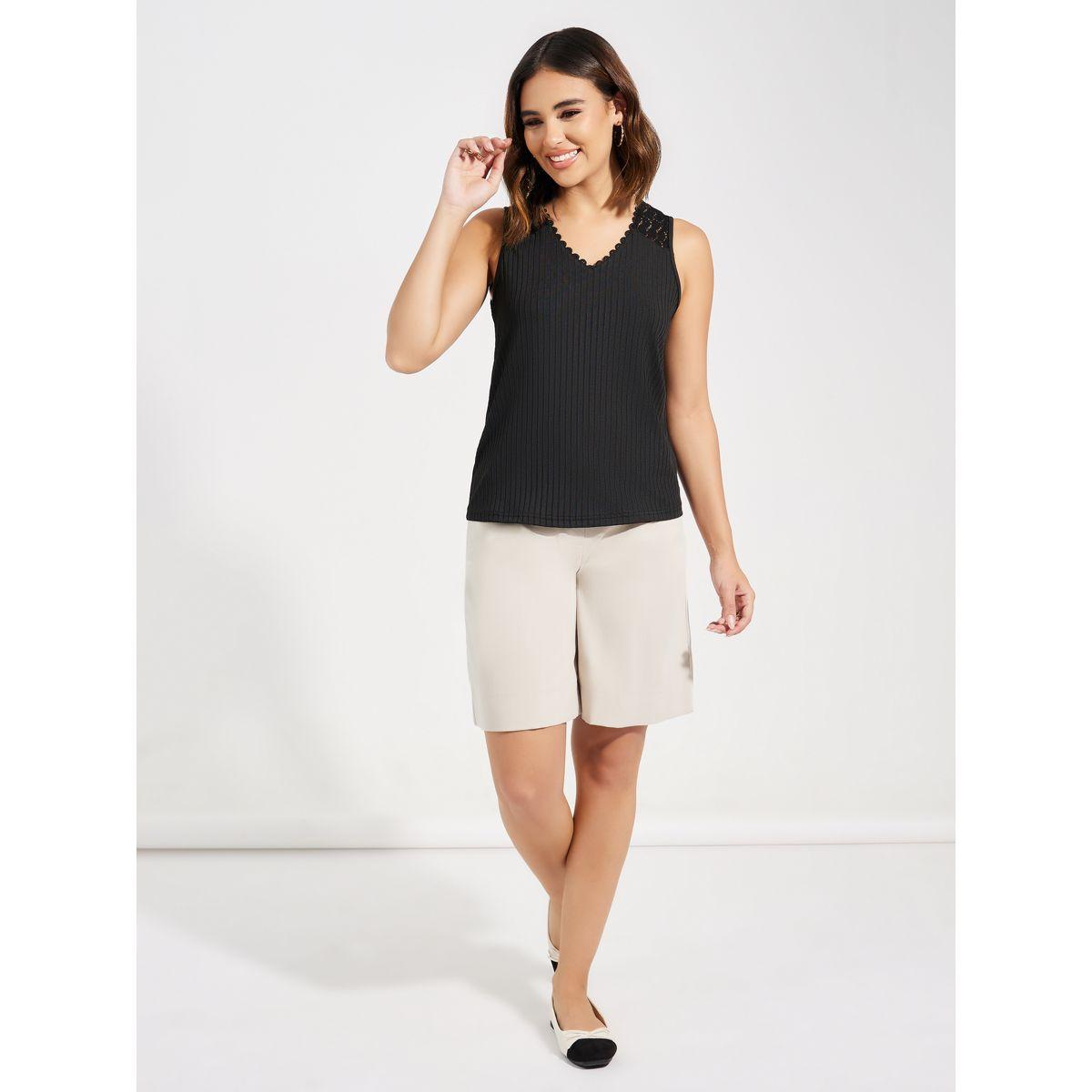 بلوزة محبوكة بتفاصيل دانتيل كوزي × ستايلي-women-clothing-tshirts-image-2