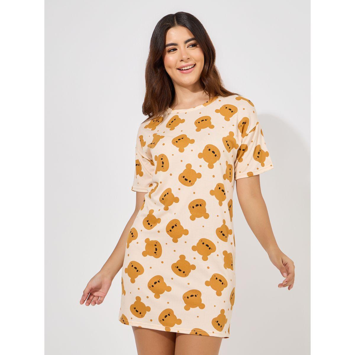 قميص نوم مطبع بالكامل مع اكتاف منخفضة-women-clothing-nightwear-nighties-image-1