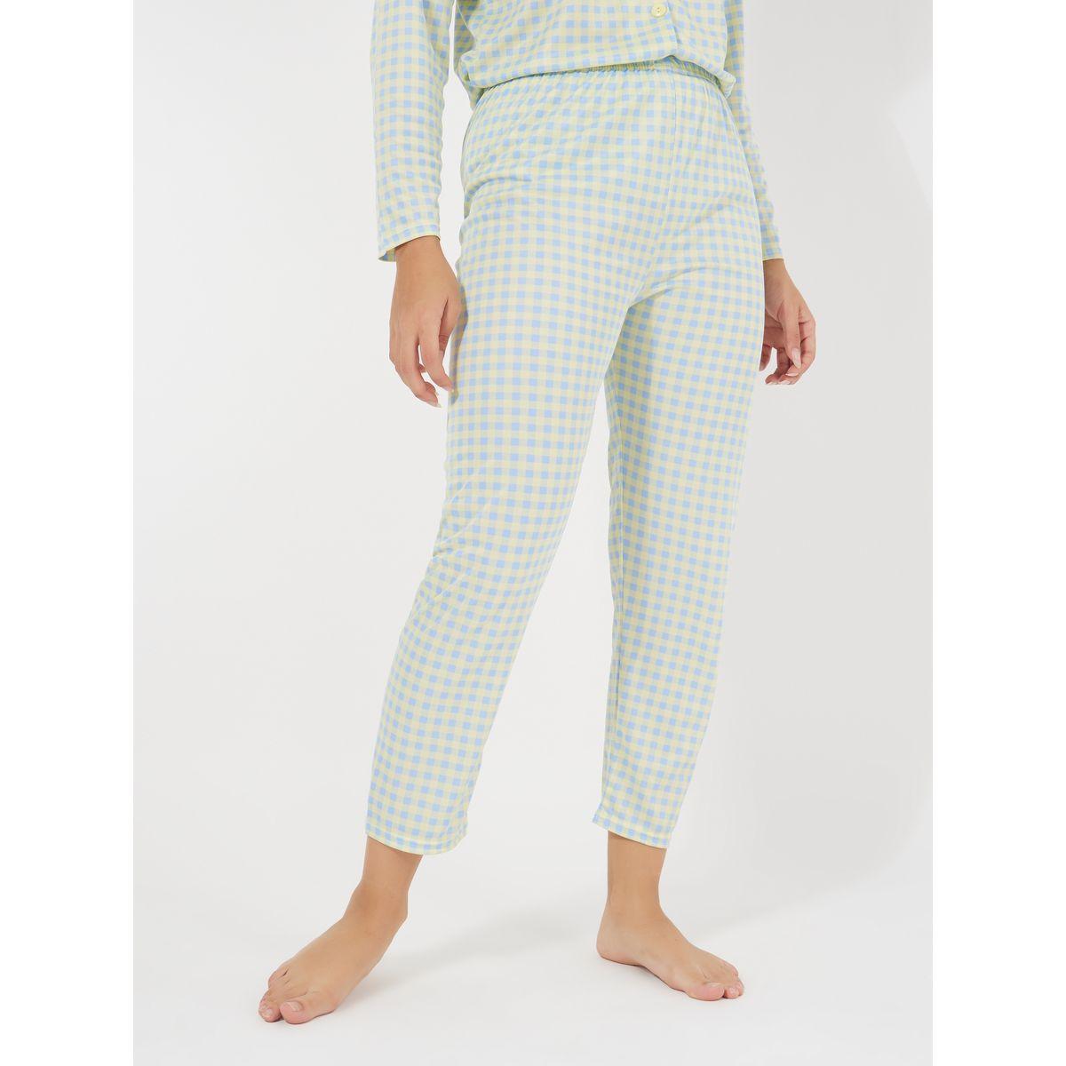 Styli Unwind Gingham Piped Button Through Shirt & Pyjama Set-women-clothing-nightwear-pyjamas-longsets-image-6