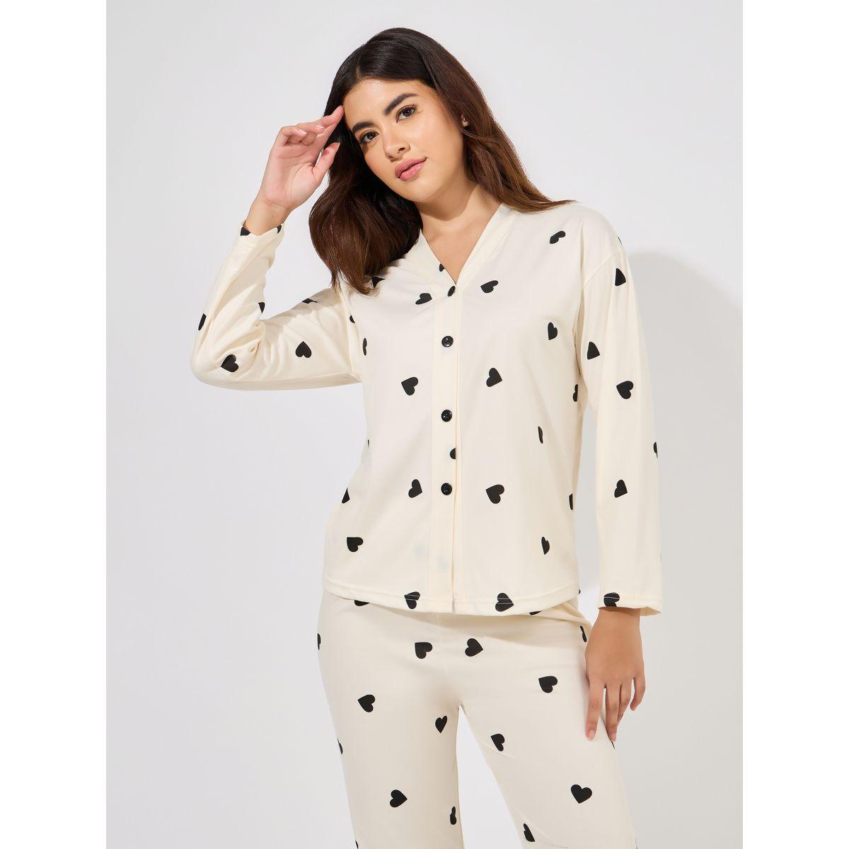 Styli Unwind AOP Heart Collarless Shirt & Pyjama Set-women-clothing-nightwear-pyjamas-longsets-image-2