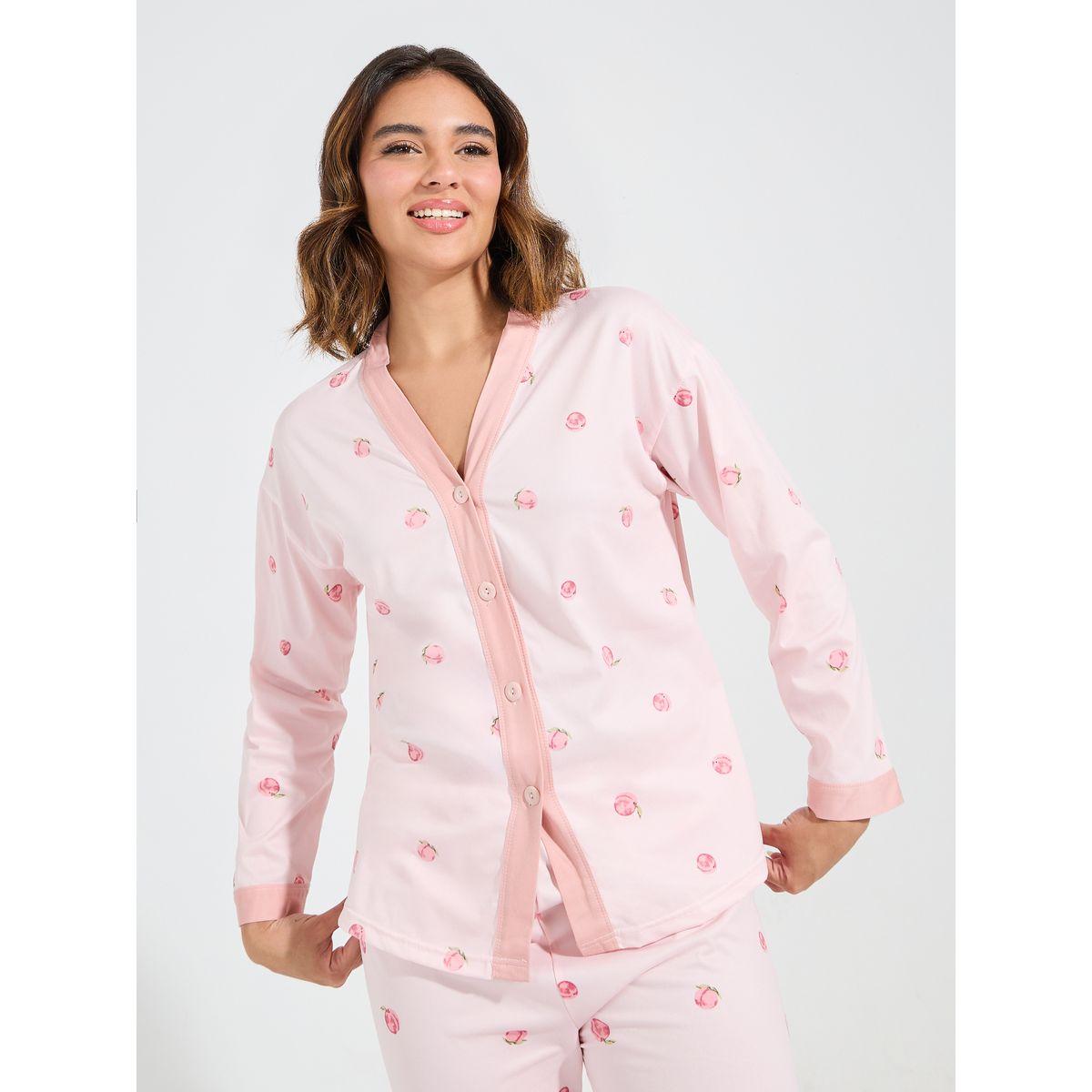 مجموعة من بنطال بيجاما مع بلوزة مطبعة بالكامل-women-clothing-nightwear-pyjamas-longsets-image-3
