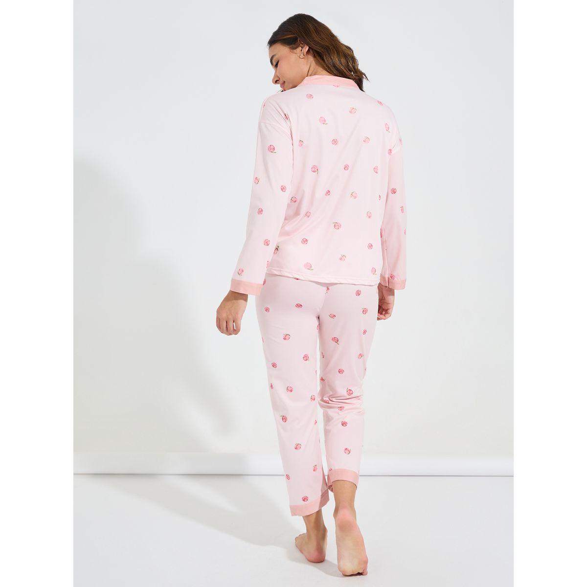مجموعة من بنطال بيجاما مع بلوزة مطبعة بالكامل-women-clothing-nightwear-pyjamas-longsets-image-6