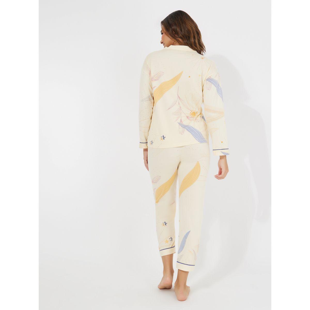 Styli Unwind AOP Floral Collarless Long Sleeve Shirt & Pyjama Set-women-clothing-nightwear-pyjamas-longsets-image-5
