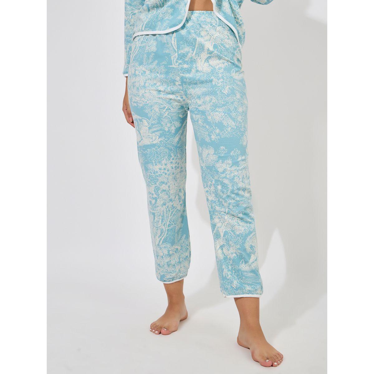 طقم من بنطال بيجاما مع بلوزة مطبعة بالكامل-women-clothing-nightwear-pyjamas-longsets-image-5