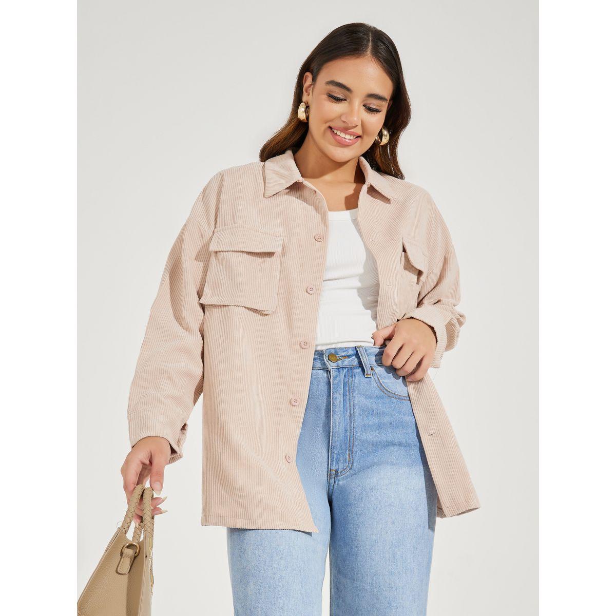 شاكيت كوردروي فضفاض مع جيوب-women-winterwear-coatsandjackets-jackets-image-1