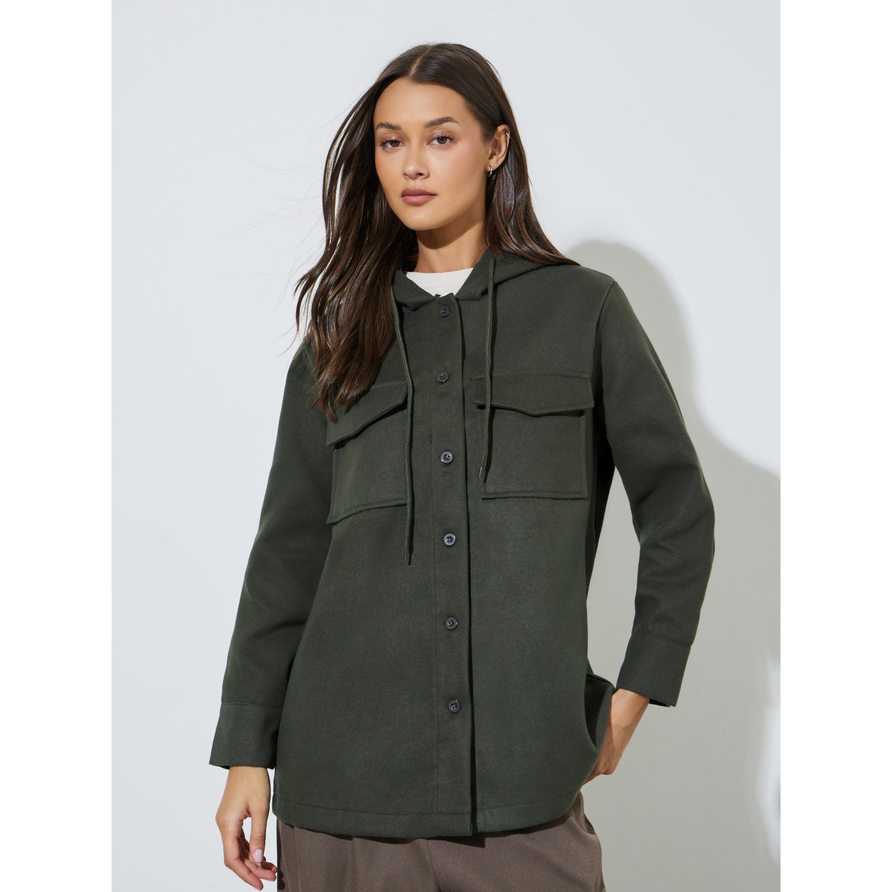 Styli Charcoal Longline Hooded Shacket-women-winterwear-coatsandjackets-jackets-image-1