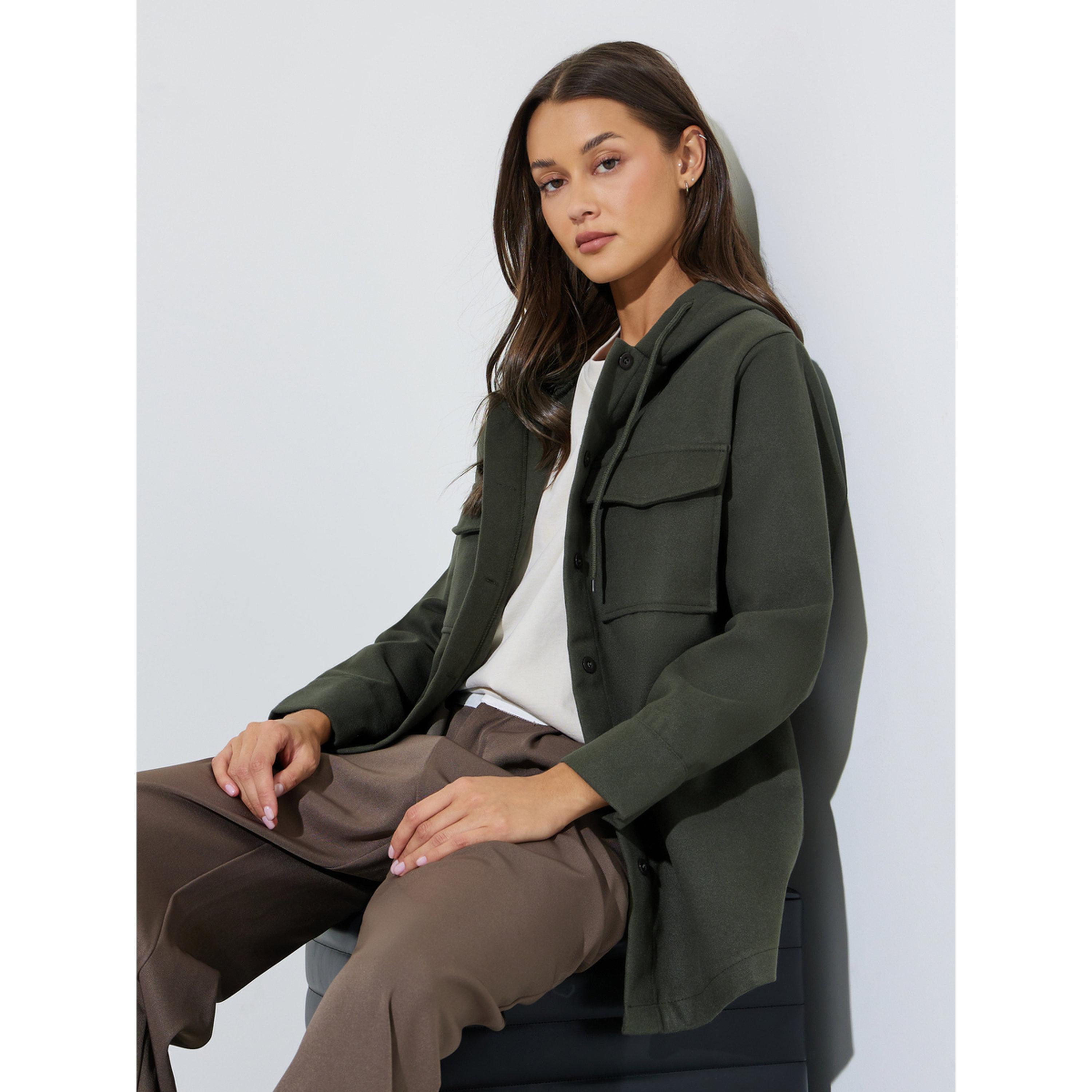 Styli Charcoal Longline Hooded Shacket-women-winterwear-coatsandjackets-jackets-image-5