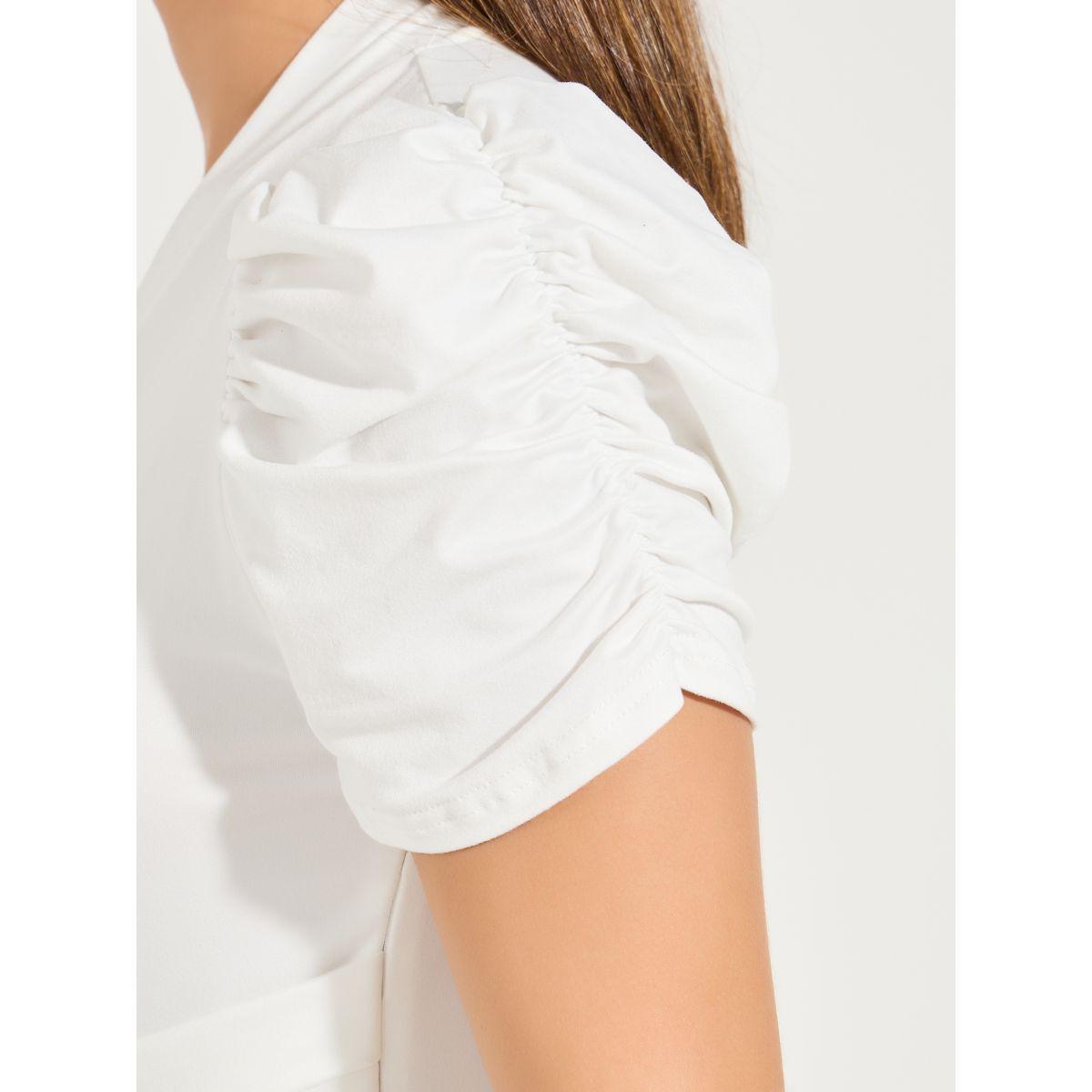 Styli Solid Puff Sleeve Mock Wrap Bodysuit-women-clothing-shirtsandblouses-blouses-image-4