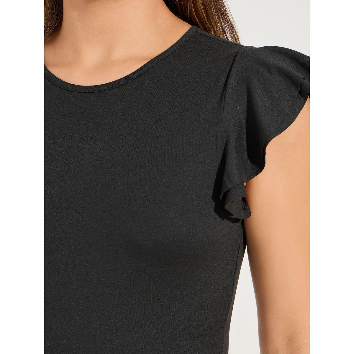 Styli Solid Round Neck Frill Sleeve Bodysuit-women-clothing-shirtsandblouses-blouses-image-4