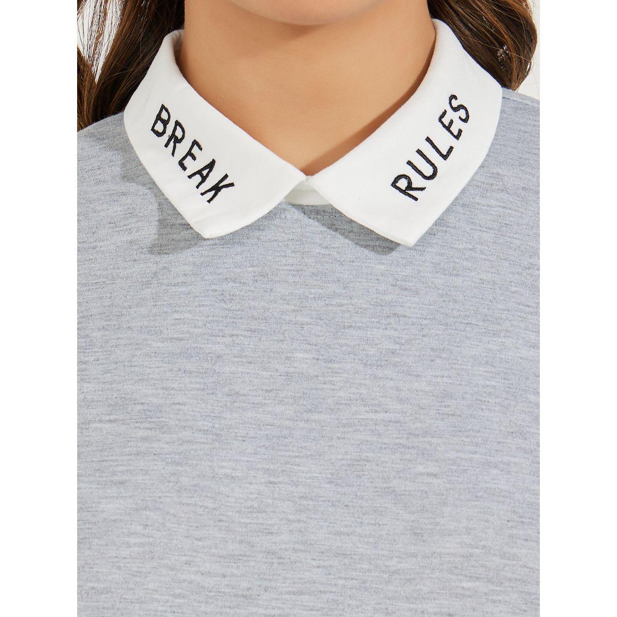 Styli Embroidery Detail Mock Collar Single Jersey Top-women-clothing-shirtsandblouses-blouses-image-4