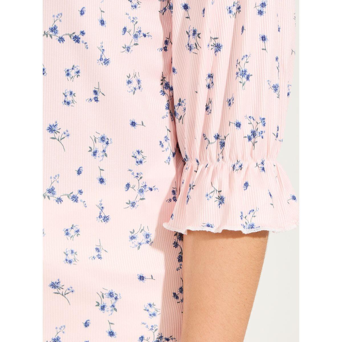 بلوزة مطبعة بزهور مع اكمام بنمط مكبل-women-clothing-shirtsandblouses-blouses-image-3