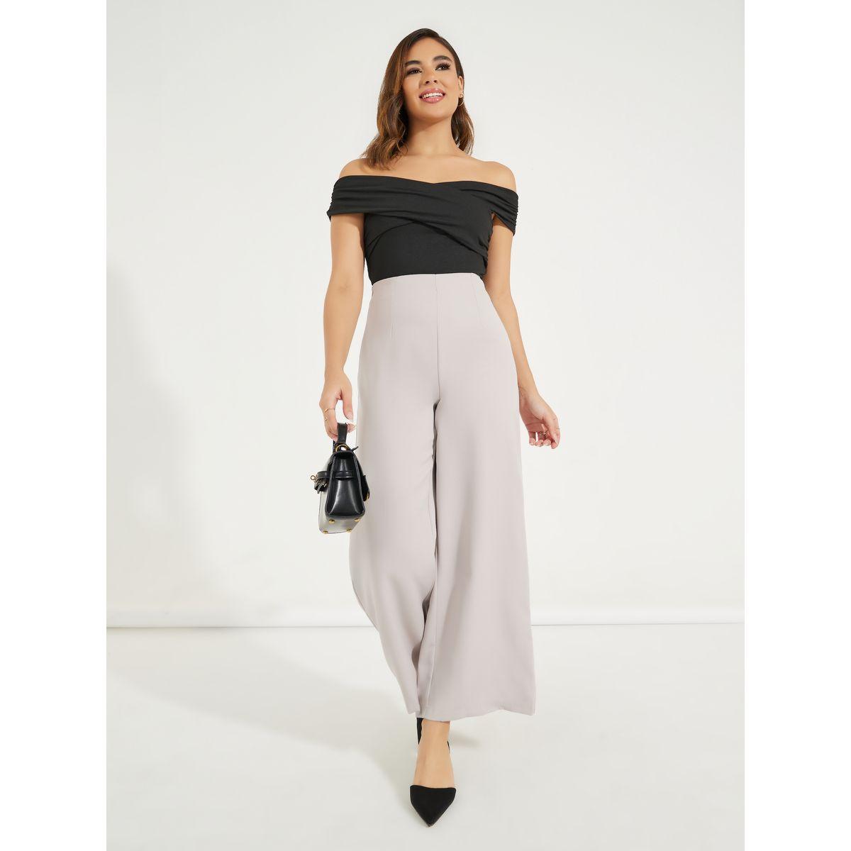 بودي سوت سادة باكتاف مكشوفة ونمط لف-women-clothing-shirtsandblouses-blouses-image-2