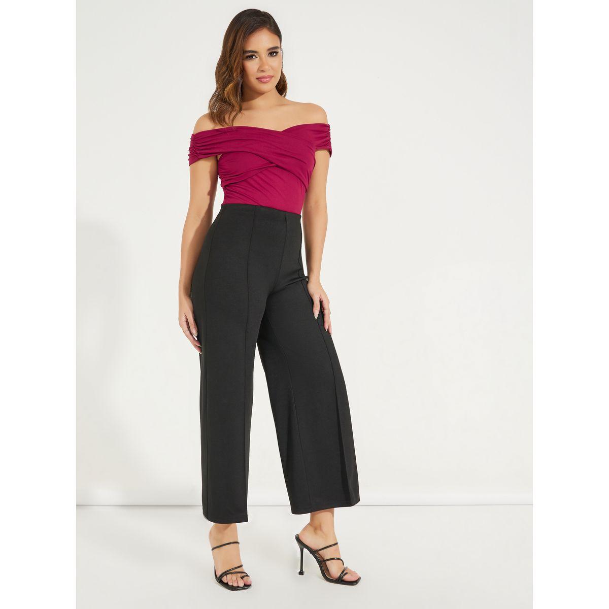 بودي سوت سادة باكتاف مكشوفة ونمط لف-women-clothing-shirtsandblouses-blouses-image-4