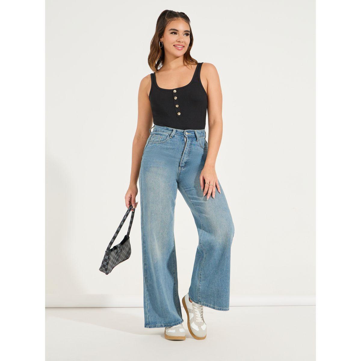 Styli Rib Tank Bodysuit with Button Detail-women-clothing-tshirts-image-2
