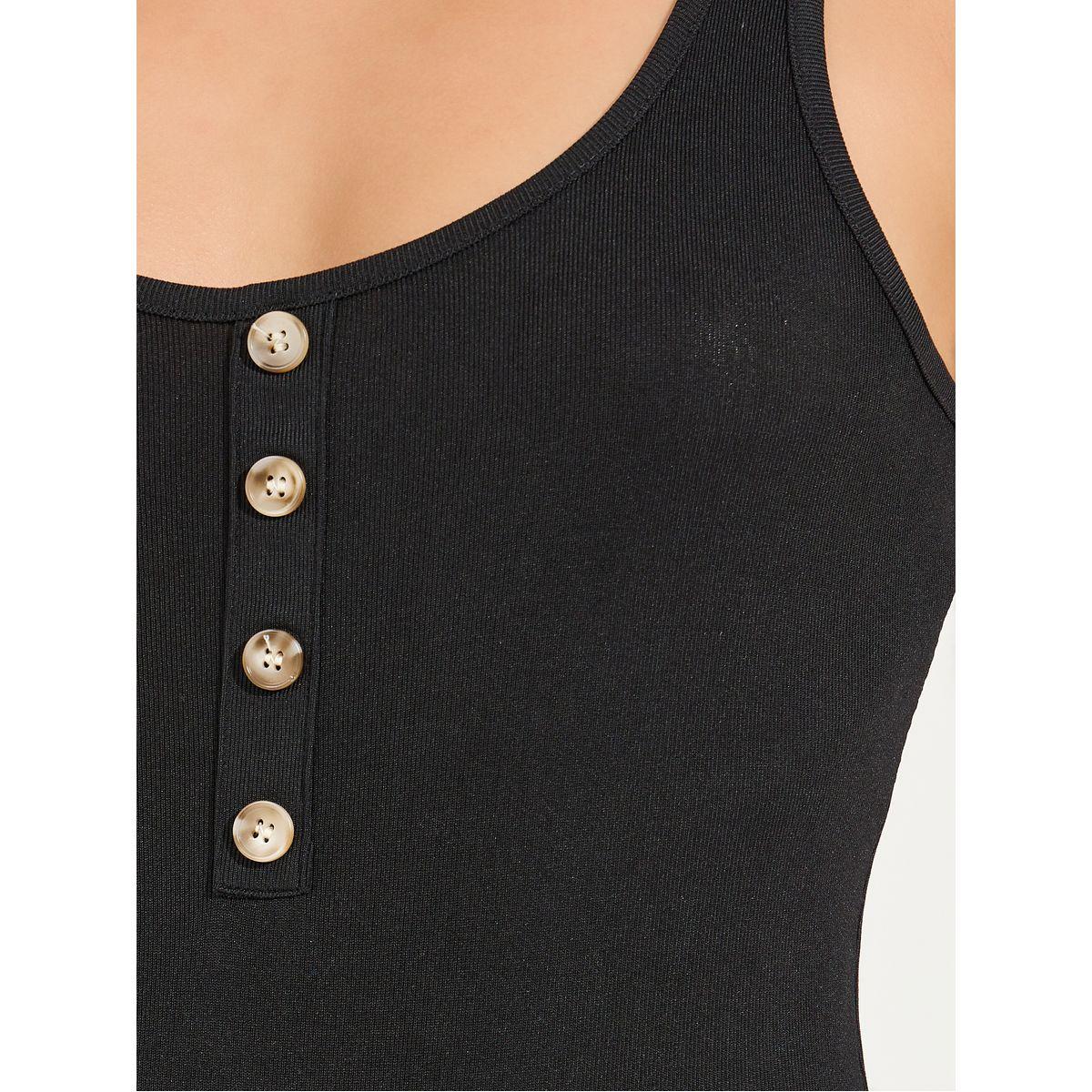 Styli Rib Tank Bodysuit with Button Detail-women-clothing-tshirts-image-4