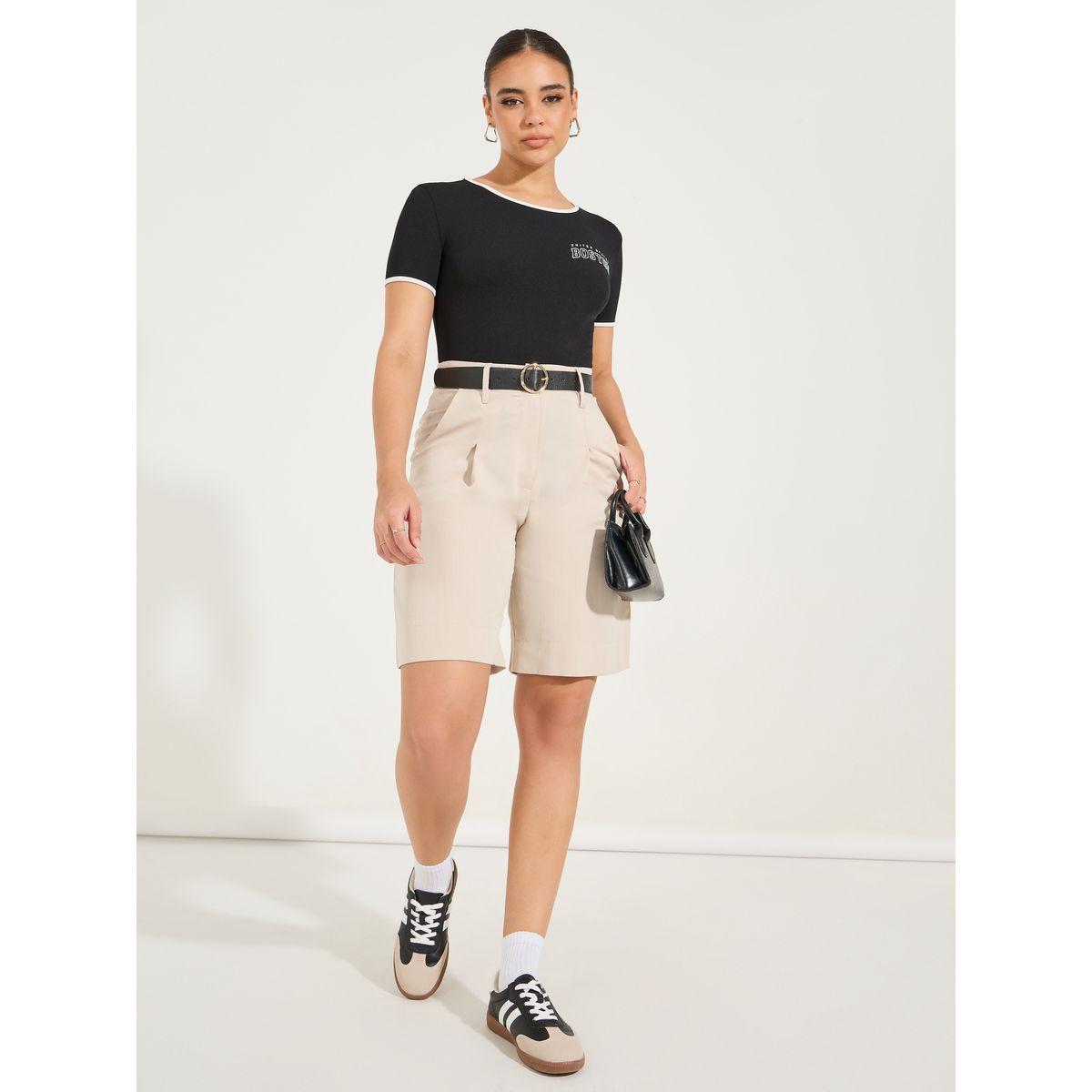 Styli Contrast Piping Round Neck Printed Bodysuit-women-clothing-tshirts-image-2