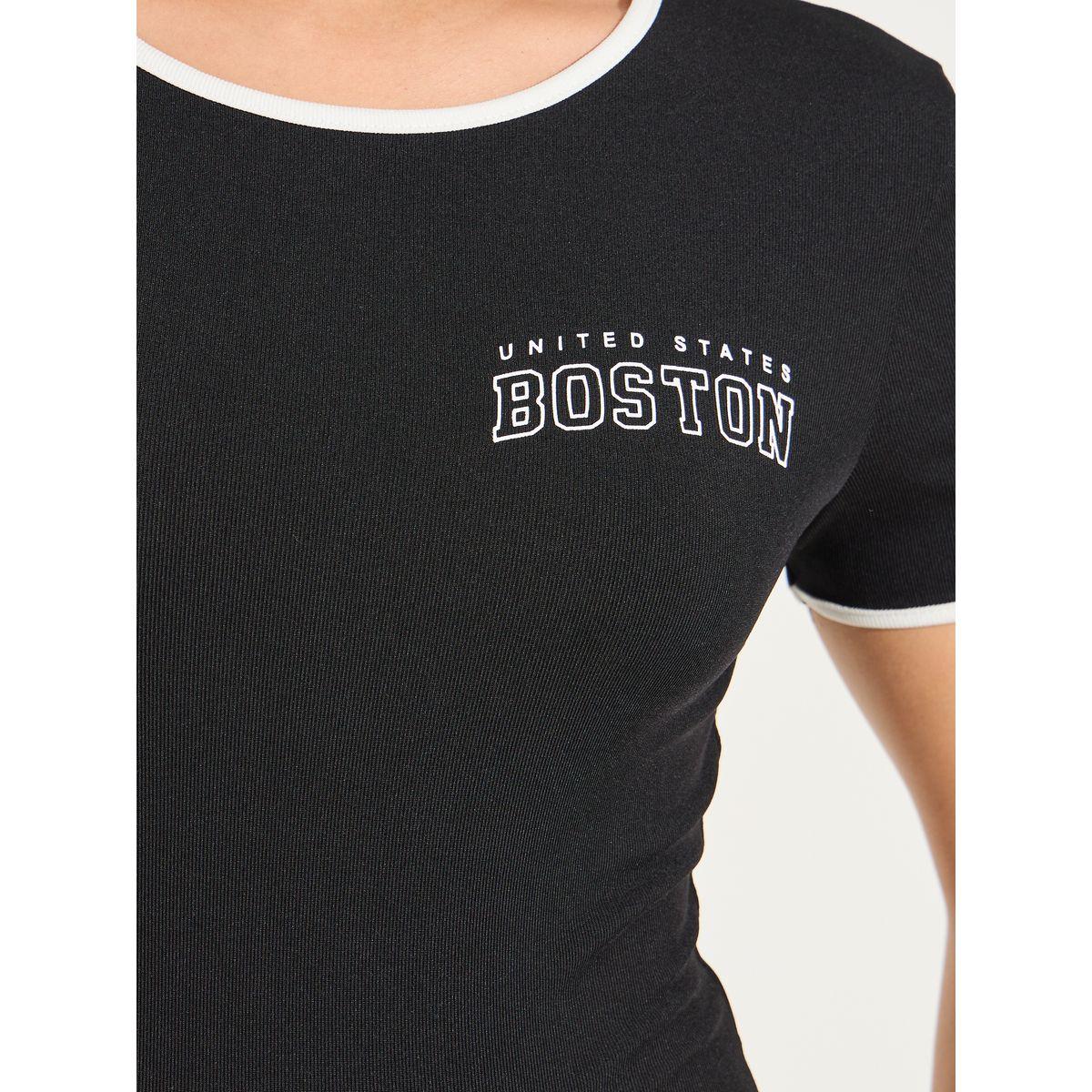 Styli Contrast Piping Round Neck Printed Bodysuit-women-clothing-tshirts-image-4