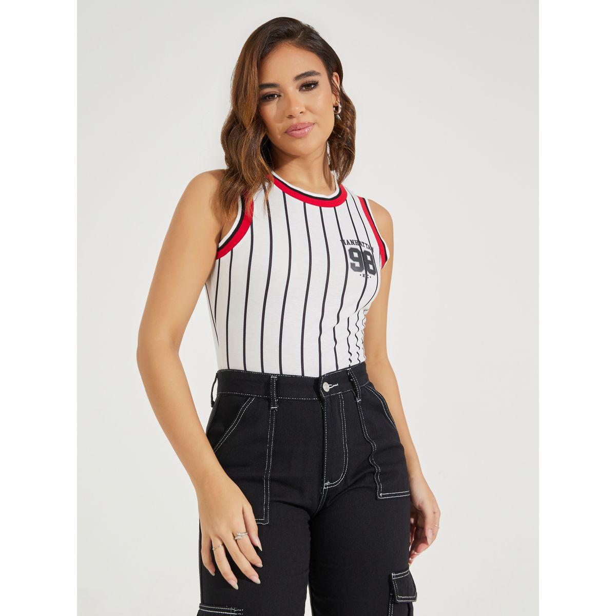 بودي سوت مخطط بلا اكمام مع تفاصيل مضلعة-women-clothing-tshirts-image-2