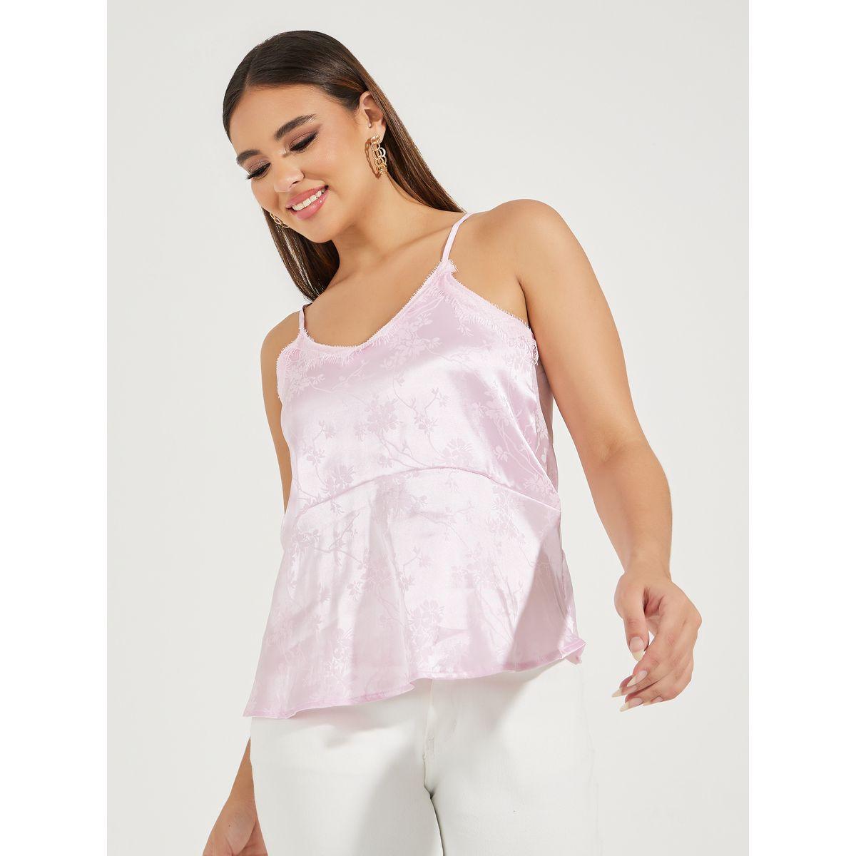 Styli Jacquard Lace Insert Cami-women-clothing-tshirts-image-1