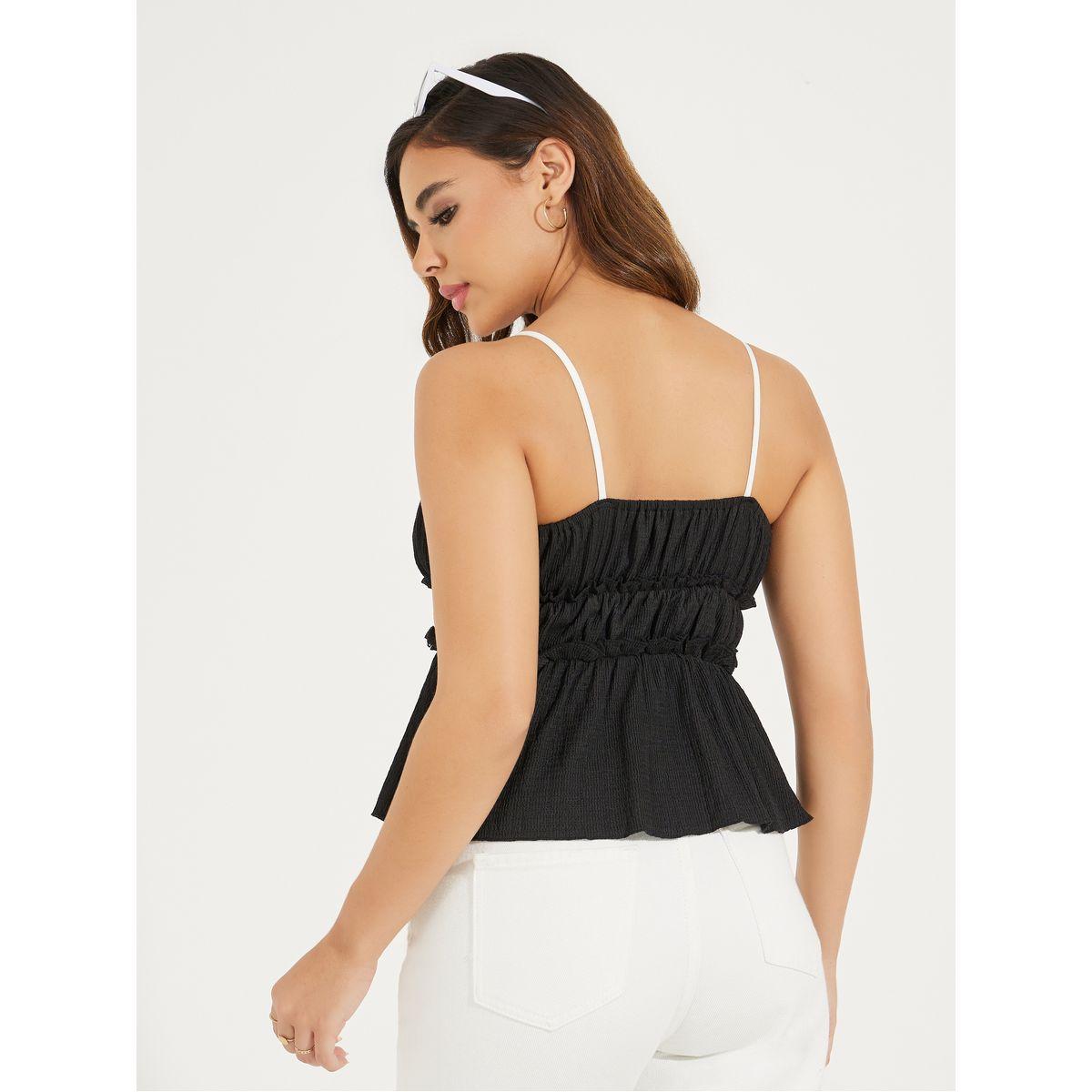 Styli Gathered Strappy Square Neck Top-women-clothing-shirtsandblouses-blouses-image-4