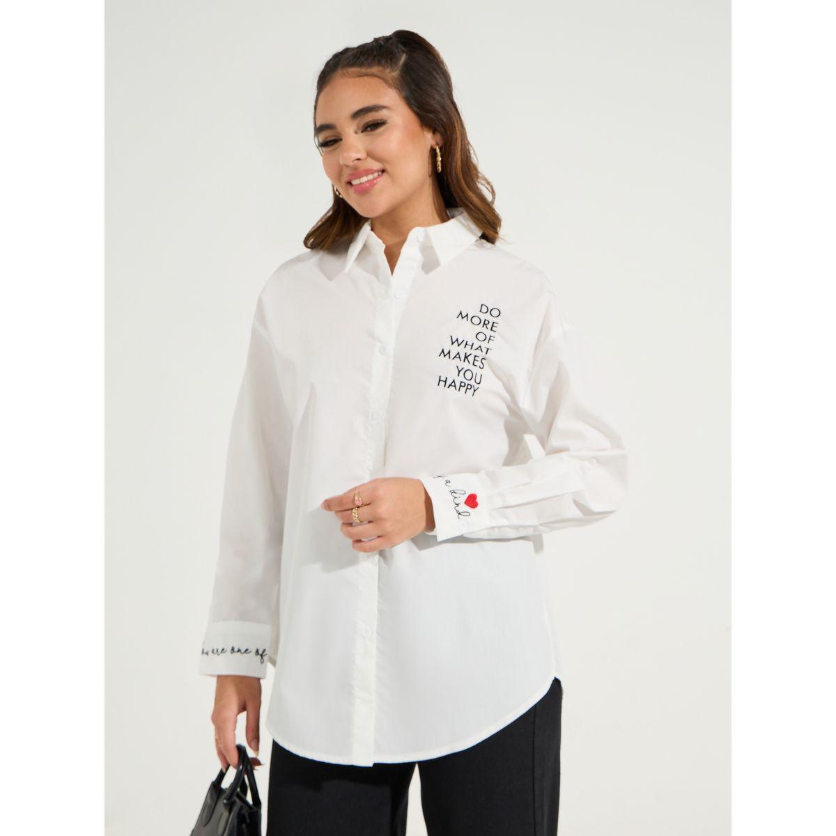 Styli Oversized Embroidery Detail Button Down Shirt-women-clothing-shirtsandblouses-shirts-image-3