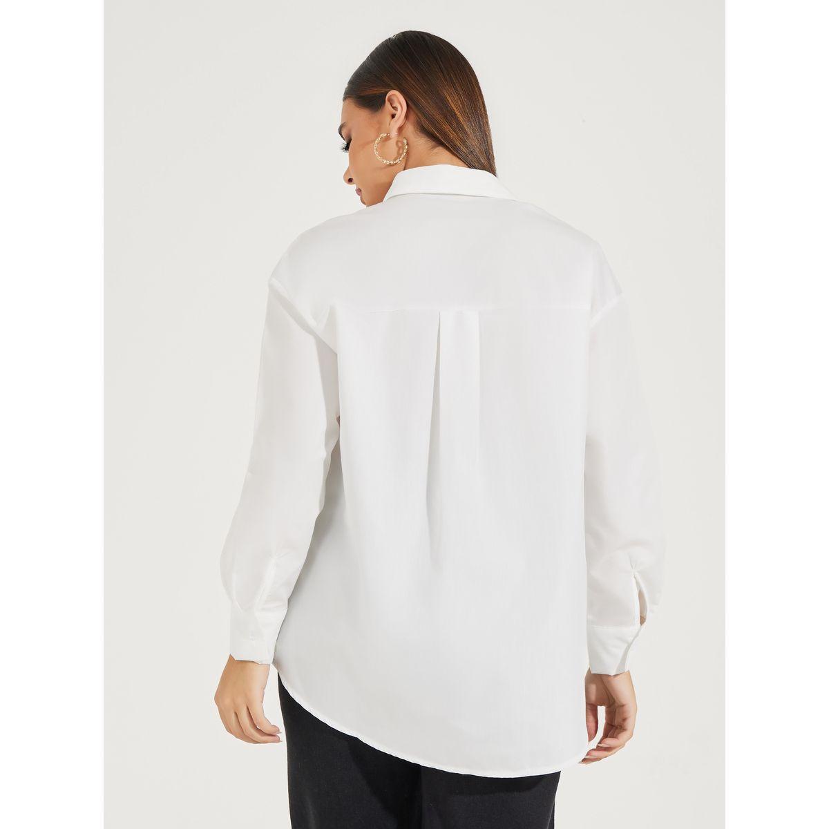 بلوزة فضفاضة بطبعة كتابة مع اكمام طويلة وازرار-women-clothing-shirtsandblouses-shirts-image-4